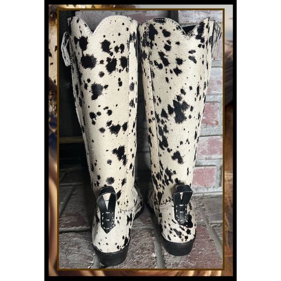 Free People We The Free Allistar Western Inspired Hair-On Pointed Toe Boots Sz 8 - Picture 6 of 9